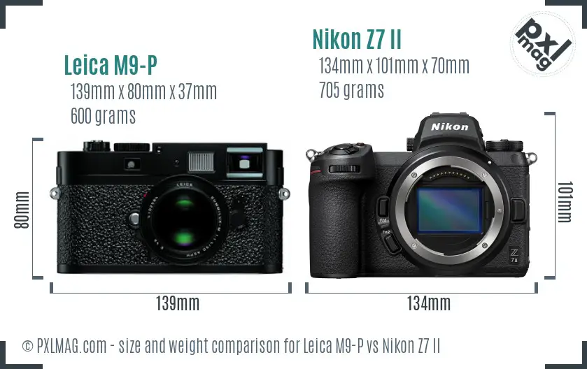Leica M9-P vs Nikon Z7 II size comparison