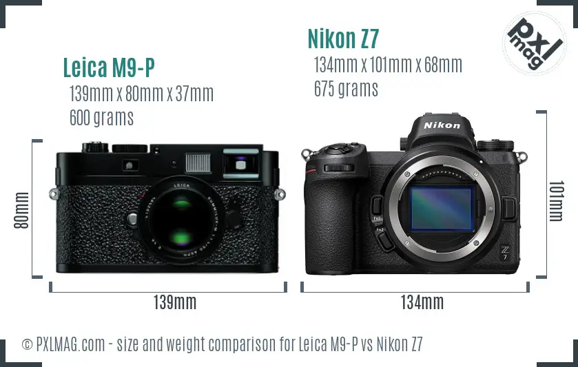 Leica M9-P vs Nikon Z7 size comparison