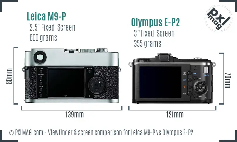 Leica M9-P vs Olympus E-P2 Screen and Viewfinder comparison