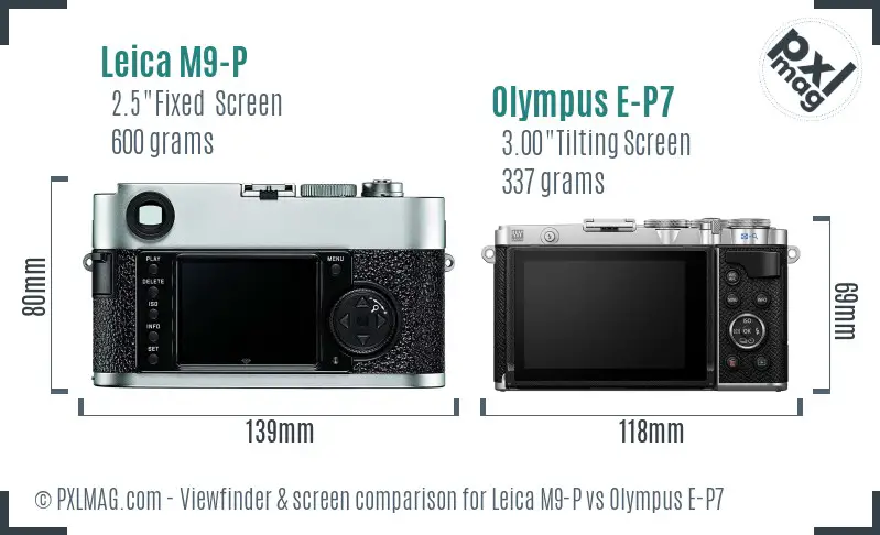 Leica M9-P vs Olympus E-P7 Screen and Viewfinder comparison Leica M9-P vs Olympus E-P7 Screen and Viewfinder comparison