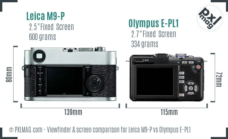 Leica M9-P vs Olympus E-PL1 Screen and Viewfinder comparison