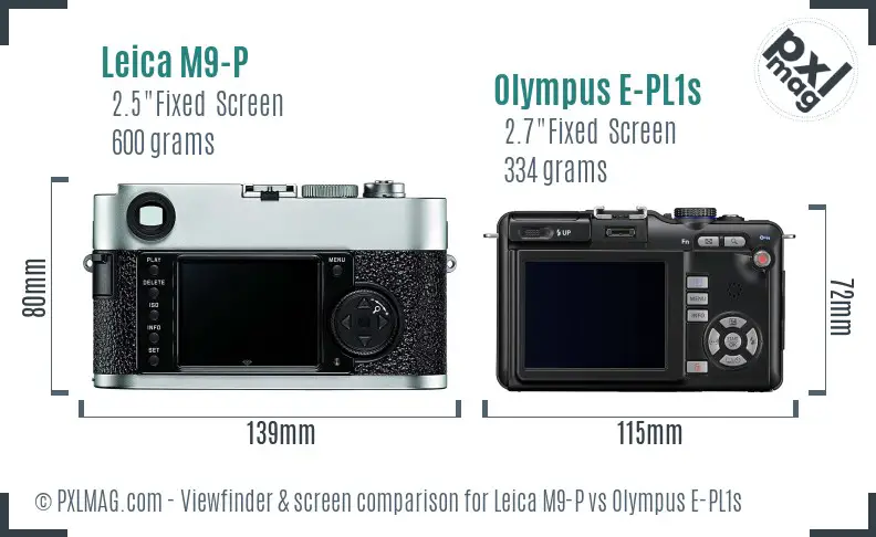 Leica M9-P vs Olympus E-PL1s Screen and Viewfinder comparison