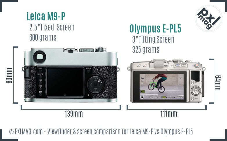 Leica M9-P vs Olympus E-PL5 Screen and Viewfinder comparison