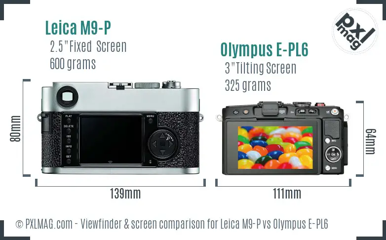 Leica M9-P vs Olympus E-PL6 Screen and Viewfinder comparison