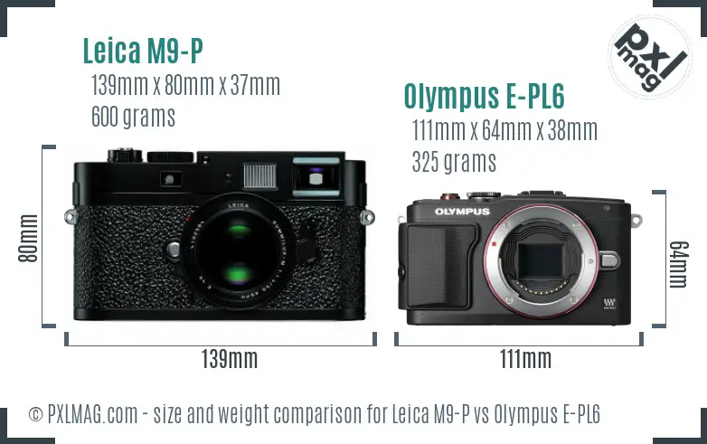 Leica M9-P vs Olympus E-PL6 size comparison