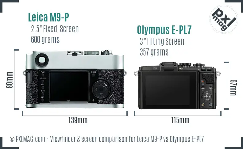 Leica M9-P vs Olympus E-PL7 Screen and Viewfinder comparison