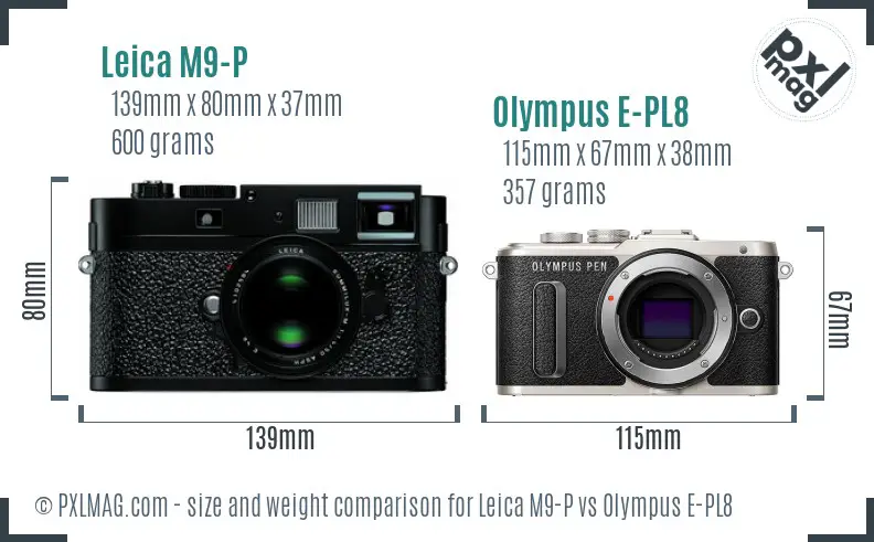 Size comparison between Leica M9-P and Olympus PEN E-PL8