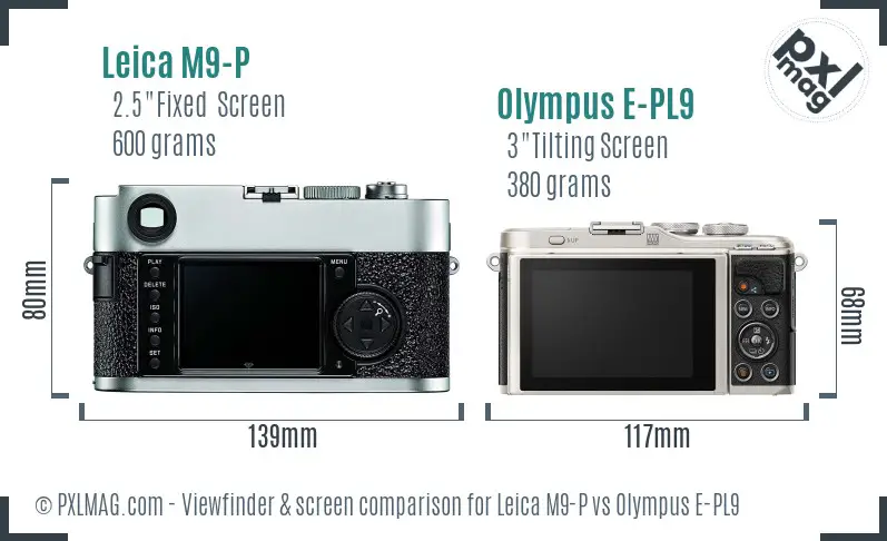 Leica M9-P vs Olympus E-PL9 Screen and Viewfinder comparison