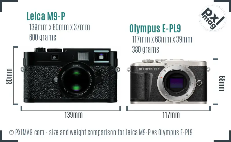 Leica M9-P vs Olympus E-PL9 size comparison