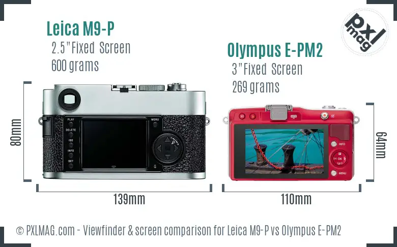 Leica M9-P vs Olympus E-PM2 Screen and Viewfinder comparison