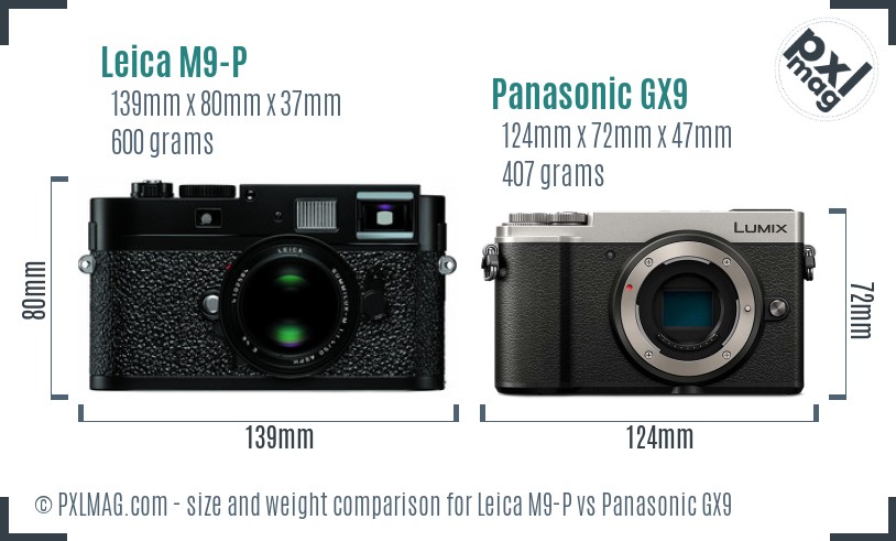 Leica M9-P vs Panasonic GX9 size comparison