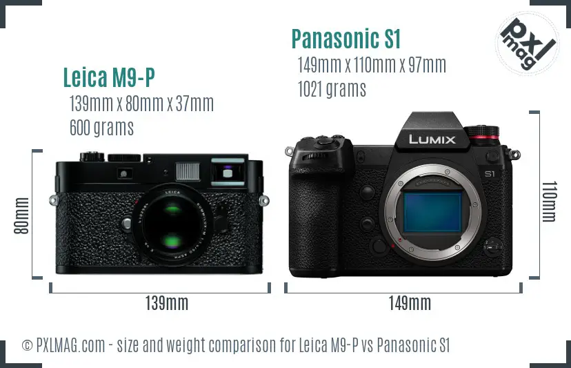 Leica M9-P vs Panasonic S1 size comparison