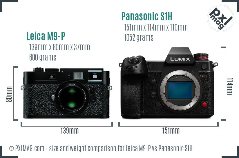 Leica M9-P vs Panasonic S1H size comparison