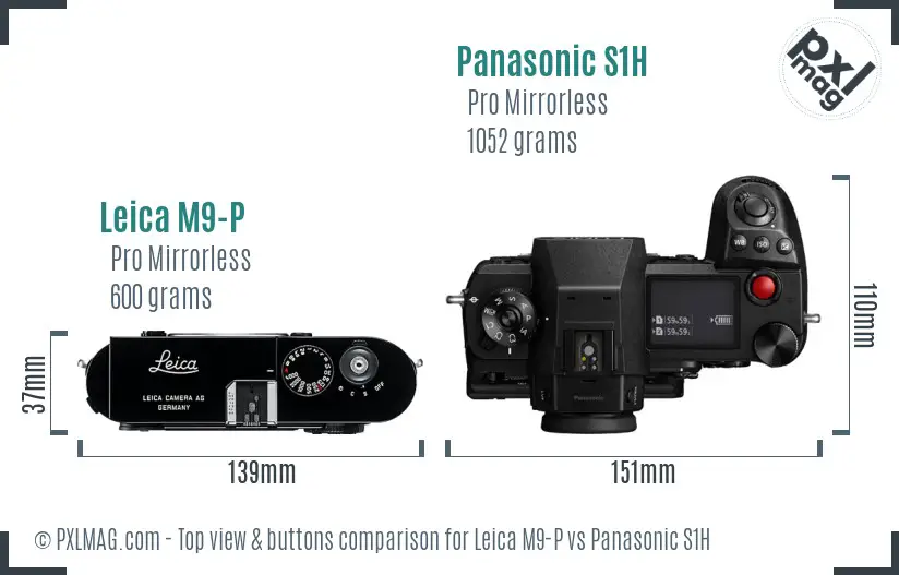 Leica M9-P vs Panasonic S1H top view buttons comparison