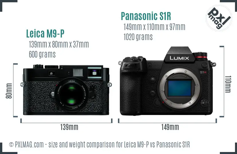 Leica M9-P vs Panasonic S1R size comparison