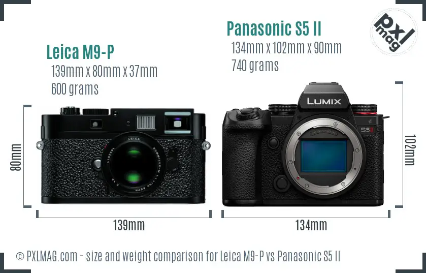 Leica M9-P vs Panasonic S5 II size comparison Leica M9-P vs Panasonic S5 II size comparison