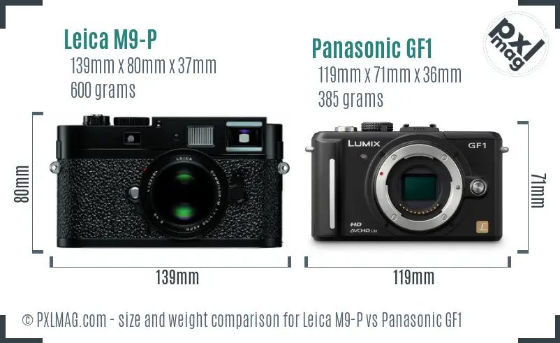 Leica M9-P vs Panasonic GF1 size comparison Leica M9-P vs Panasonic GF1 size comparison