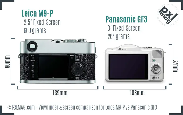 Leica M9-P vs Panasonic GF3 Screen and Viewfinder comparison