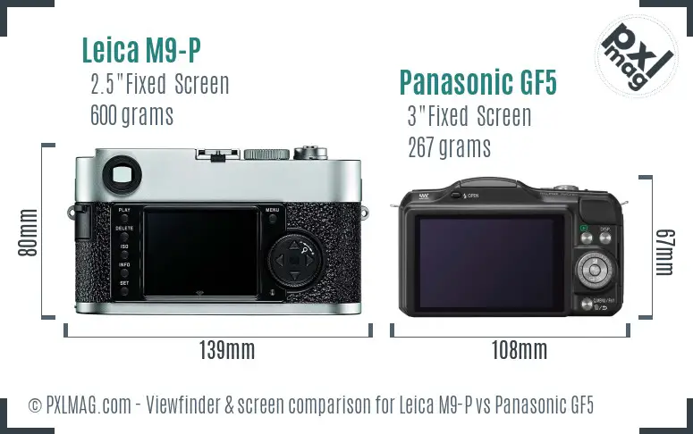 Leica M9-P vs Panasonic GF5 Screen and Viewfinder comparison