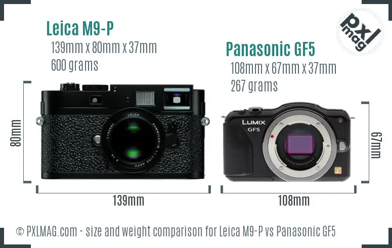 Leica M9-P vs Panasonic GF5 size comparison