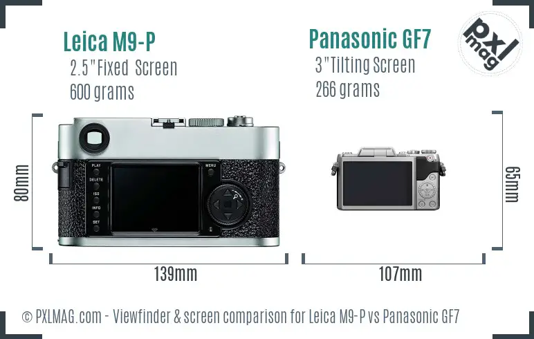 Leica M9-P vs Panasonic GF7 Screen and Viewfinder comparison