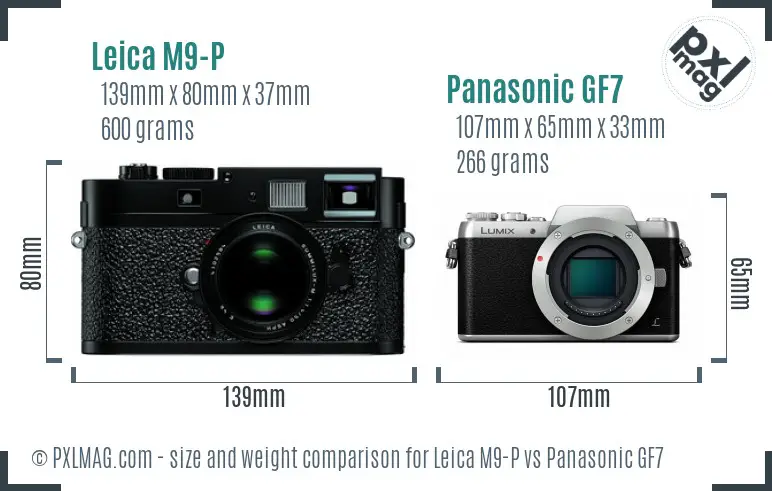 Leica M9-P vs Panasonic GF7 size comparison