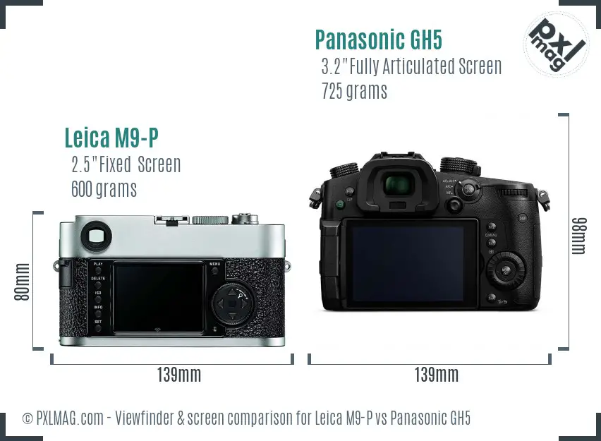 Leica M9-P vs Panasonic GH5 Screen and Viewfinder comparison