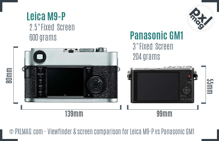 Leica M9-P vs Panasonic GM1 Screen and Viewfinder comparison