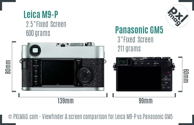 Leica M9-P vs Panasonic GM5 Screen and Viewfinder comparison