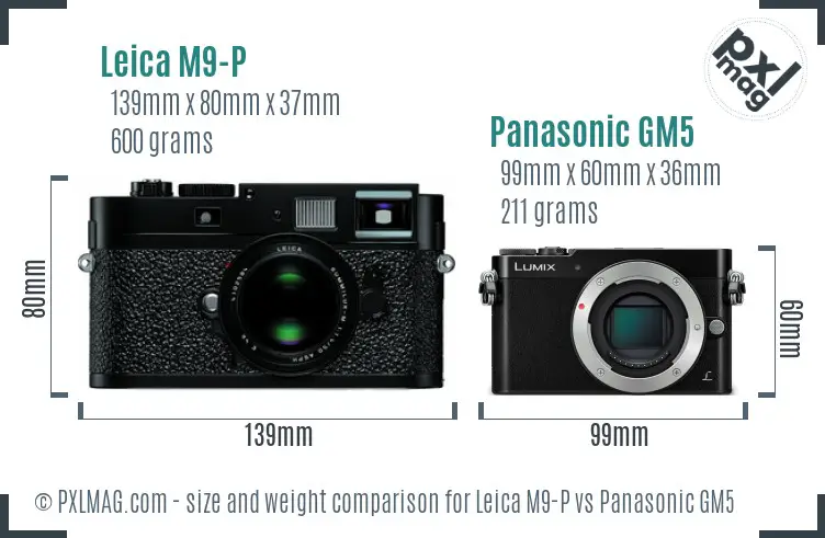 Leica M9-P vs Panasonic GM5 size comparison