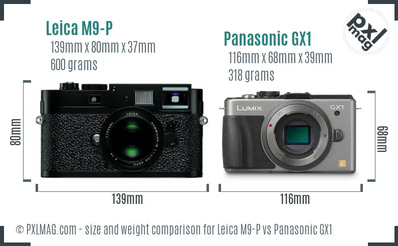 Leica M9-P vs Panasonic GX1 size comparison
