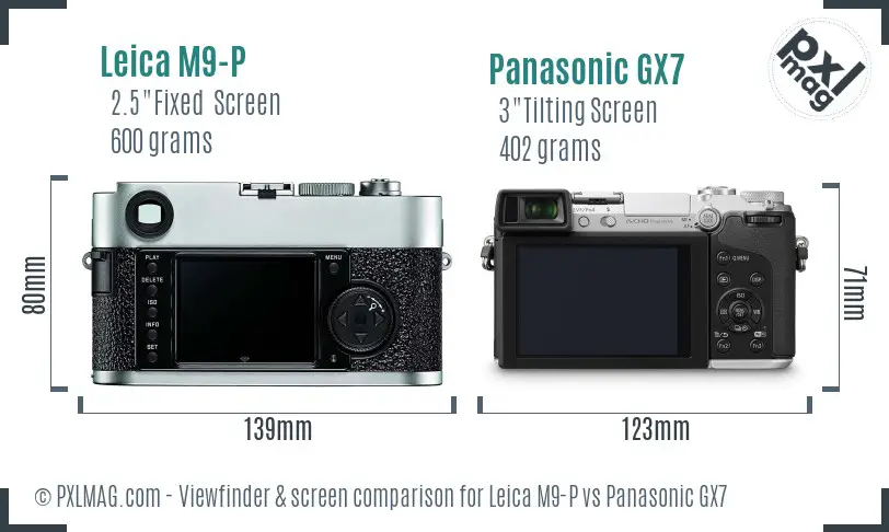 Leica M9-P vs Panasonic GX7 Screen and Viewfinder comparison