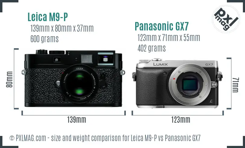 Leica M9-P vs Panasonic GX7 size comparison