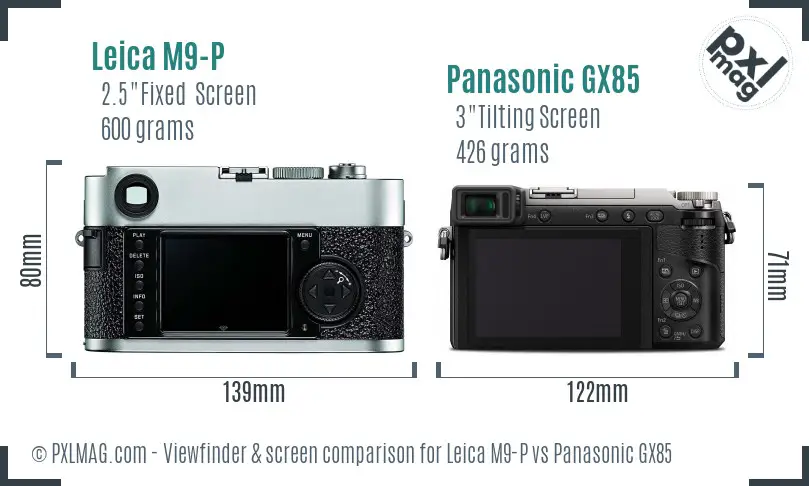 Leica M9-P vs Panasonic GX85 Screen and Viewfinder comparison