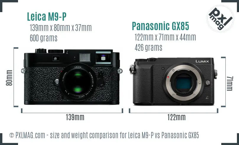 Leica M9-P vs Panasonic GX85 size comparison