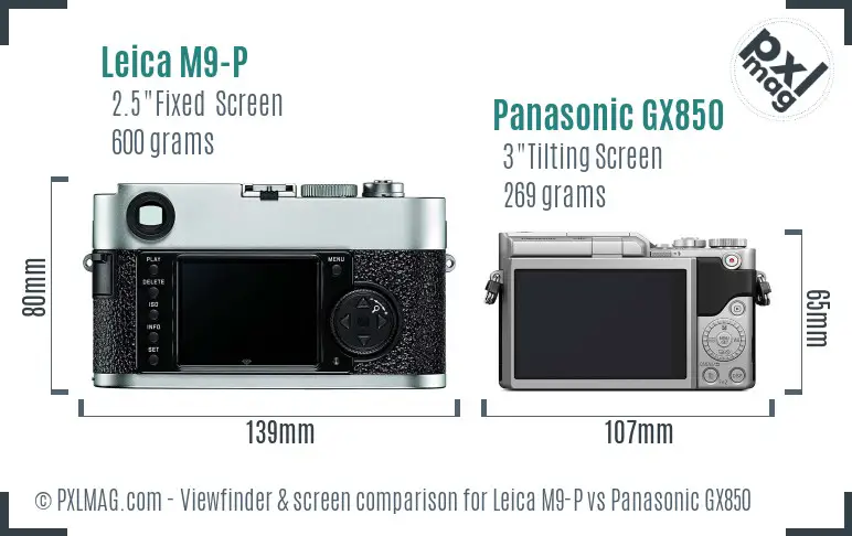 Leica M9-P vs Panasonic GX850 Screen and Viewfinder comparison
