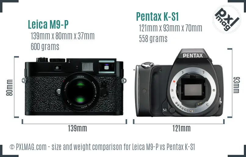 Leica M9-P vs Pentax K-S1 size comparison