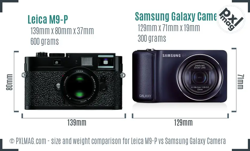 Leica M9-P vs Samsung Galaxy Camera size comparison