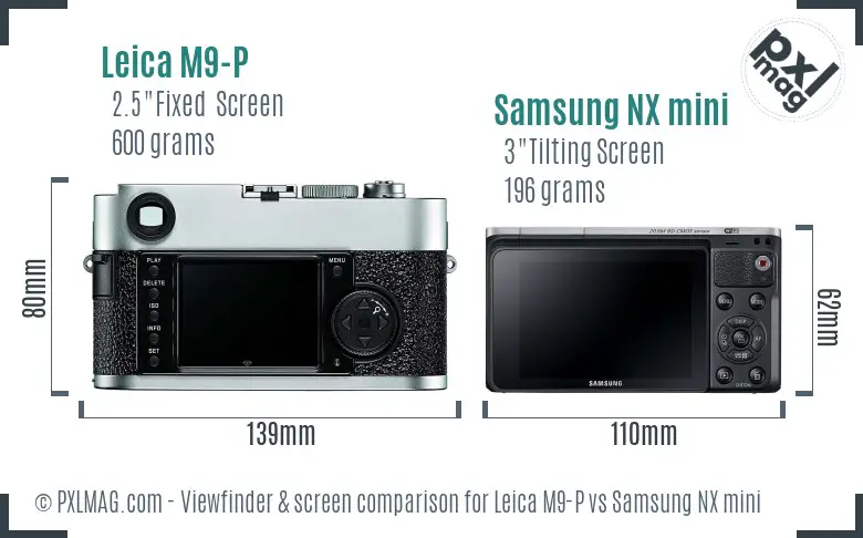 Leica M9-P vs Samsung NX mini Screen and Viewfinder comparison