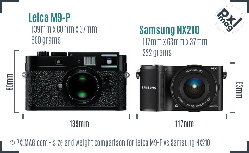 Leica M9-P vs Samsung NX210 size comparison Leica M9-P vs Samsung NX210 size comparison