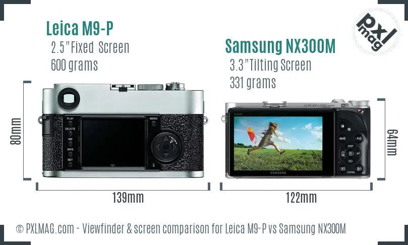Leica M9-P vs Samsung NX300M Screen and Viewfinder comparison