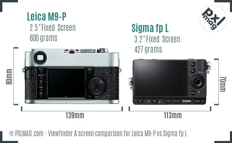 Leica M9-P vs Sigma fp L Screen and Viewfinder comparison