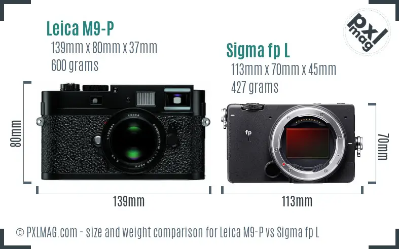 Leica M9-P vs Sigma fp L size comparison