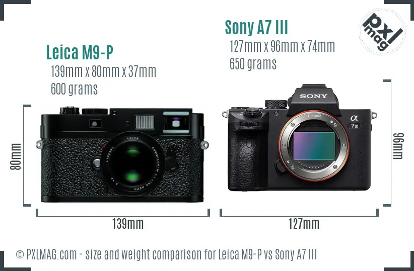 Leica M9-P vs Sony A7 III size comparison Leica M9-P vs Sony A7 III size comparison