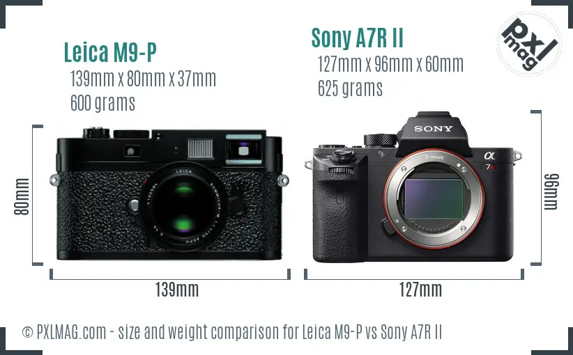 Leica M9-P vs Sony A7R II size comparison