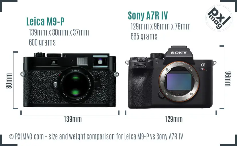 Leica M9-P vs Sony A7R IV size comparison