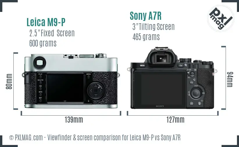 Leica M9-P vs Sony A7R Screen and Viewfinder comparison