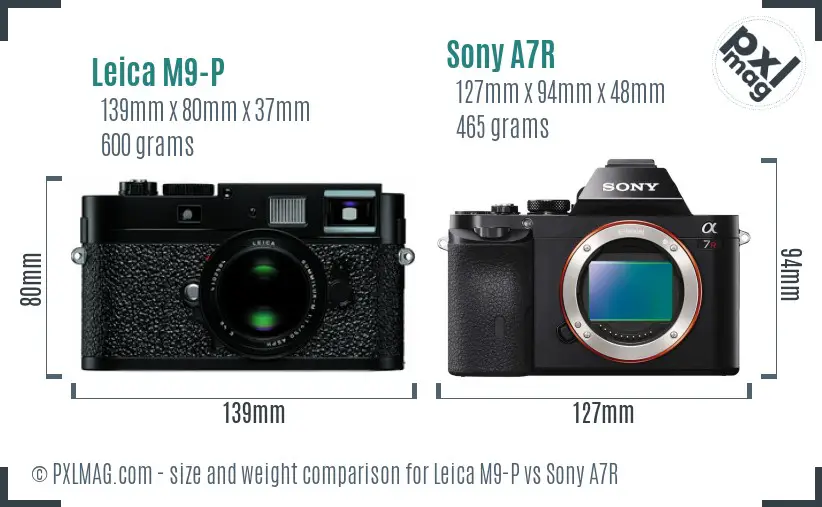 Leica M9-P vs Sony A7R size comparison