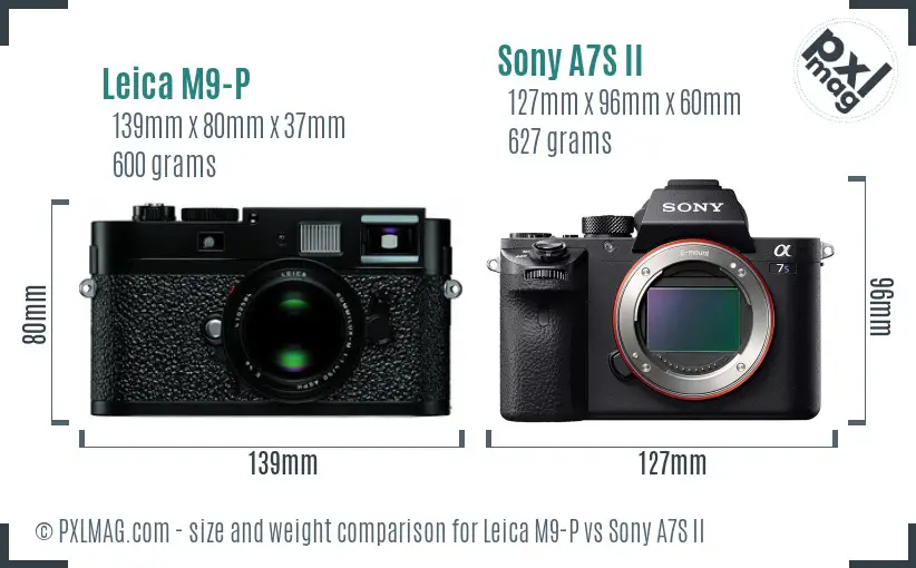 Leica M9-P vs Sony A7S II size comparison