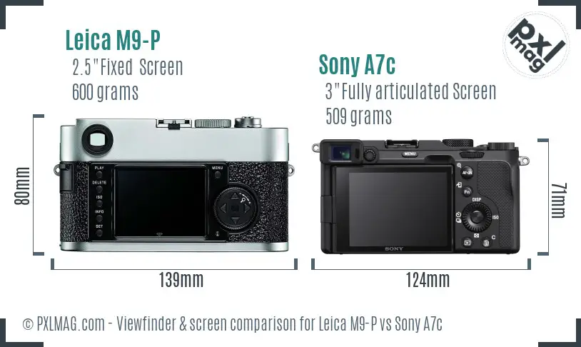 Leica M9-P vs Sony A7c Screen and Viewfinder comparison